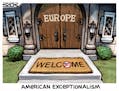 Sack cartoon: American exceptionalism