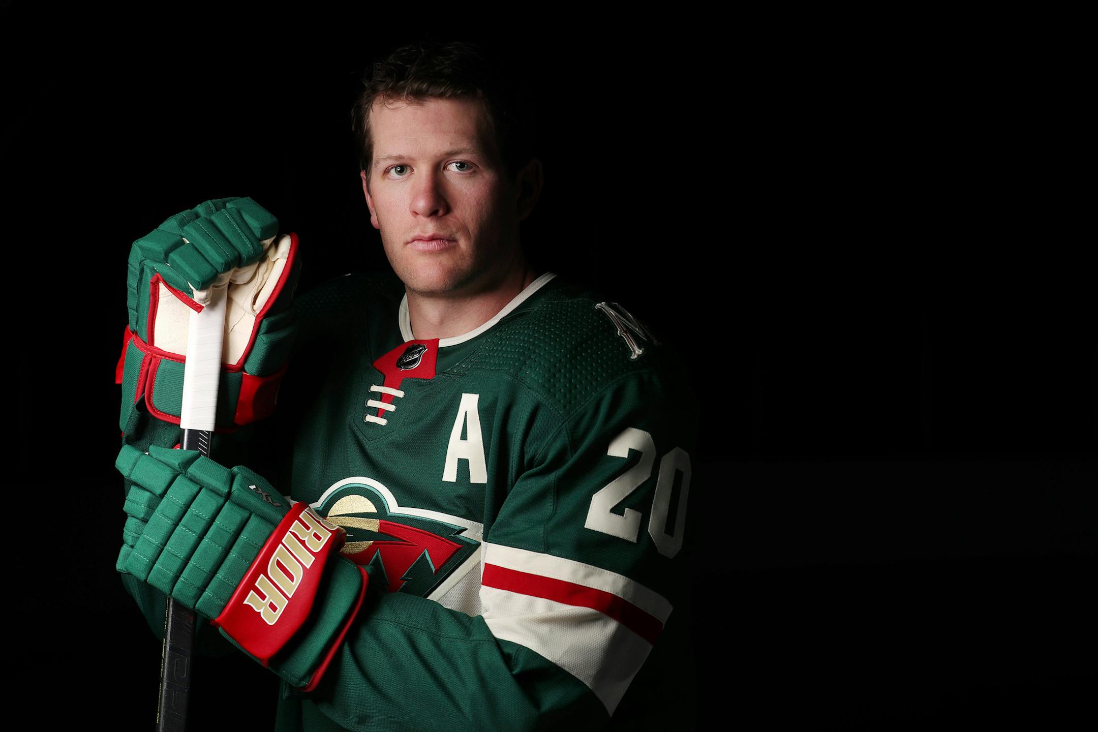 Minnesota Wild defenseman Ryan Suter (20). ] ANTHONY SOUFFLE &#xef; anthony.souffle@startribune.com Minnesota Wild players stood for portraits during media day Thursday, Sept. 14, 2017 at the Xcel Energy Center in St. Paul, Minn.