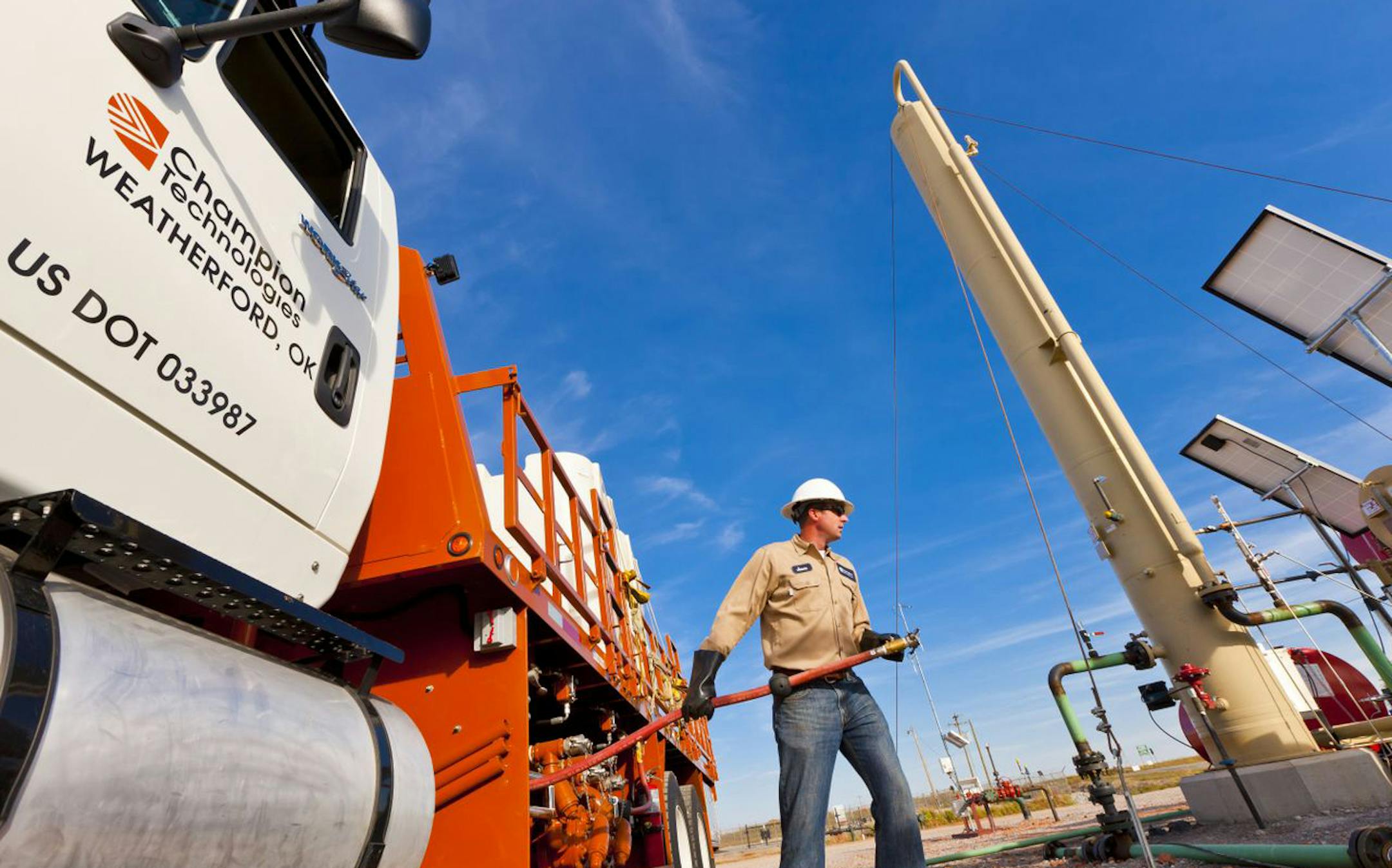 PHOTO COURTESY CHAMPION TECHNOLOGIES. Oklahoma truck. ORG XMIT: MIN1210121742084301