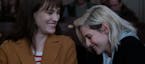 Mackenzie Davis and Kristen Stewart star in "Happiest Season."
