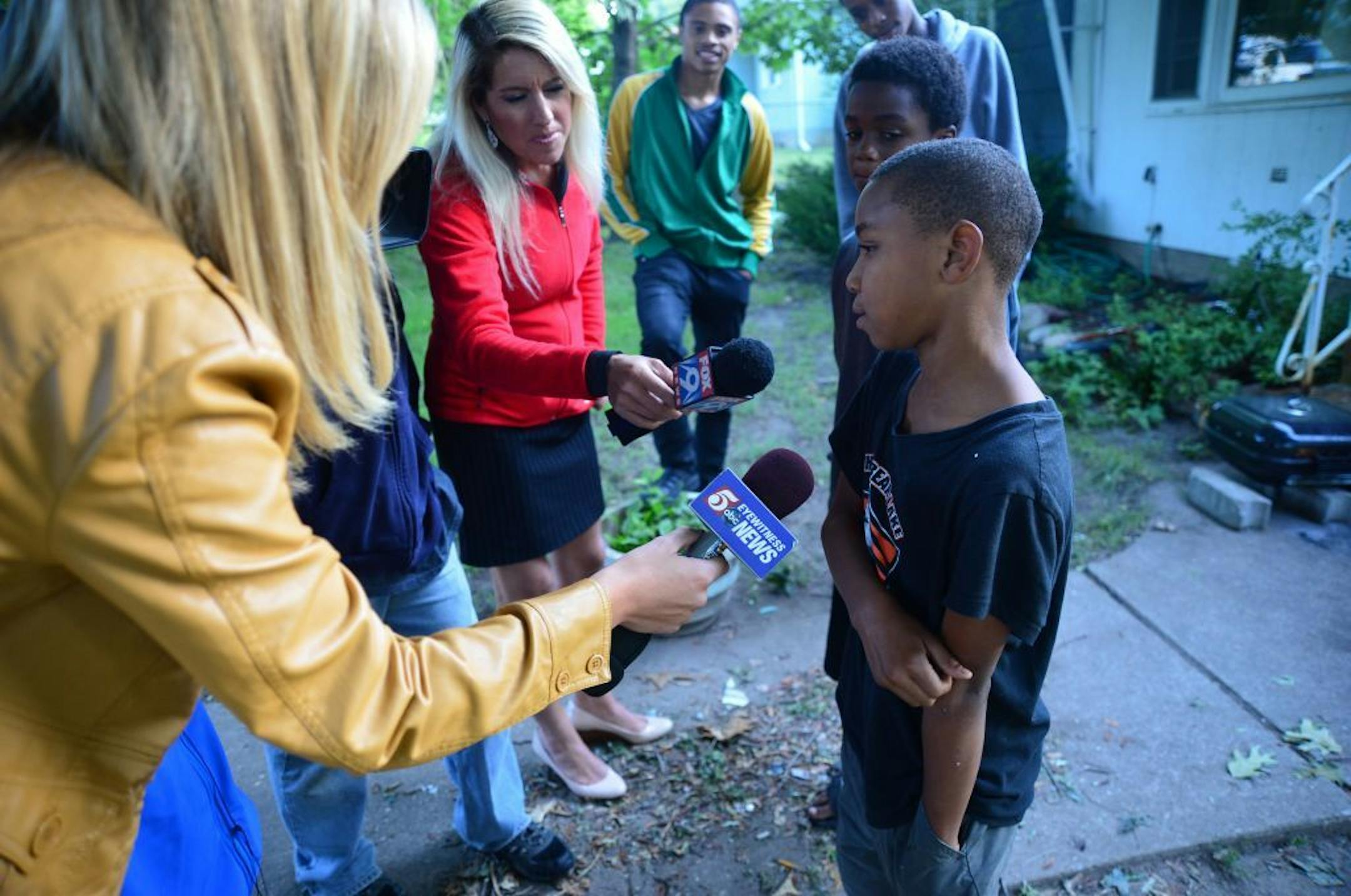 Fa�Shawn Raymone Johnson, who been reported missing in South St. Paul, was reunited with his family around 8 a.m. Wednesday and talked with the media shortly after returning home.