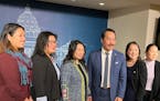Members of the Minnesota Asian and Pacific Caucus include (left to right) Rep. Samantha Sencer-Mura, Rep. Kaohly Her, Vice Chair and Sen. Susan Pha, C