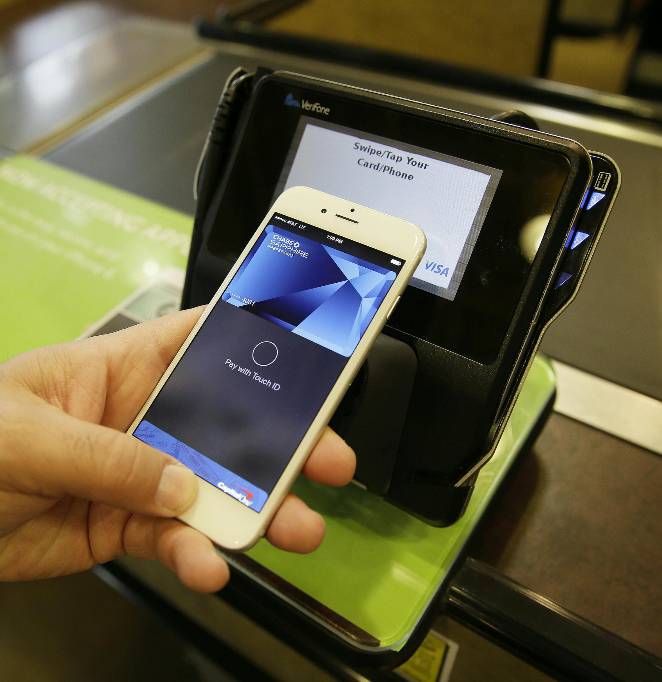 Apple Pay, in action here, is a force in the mobile payment market.