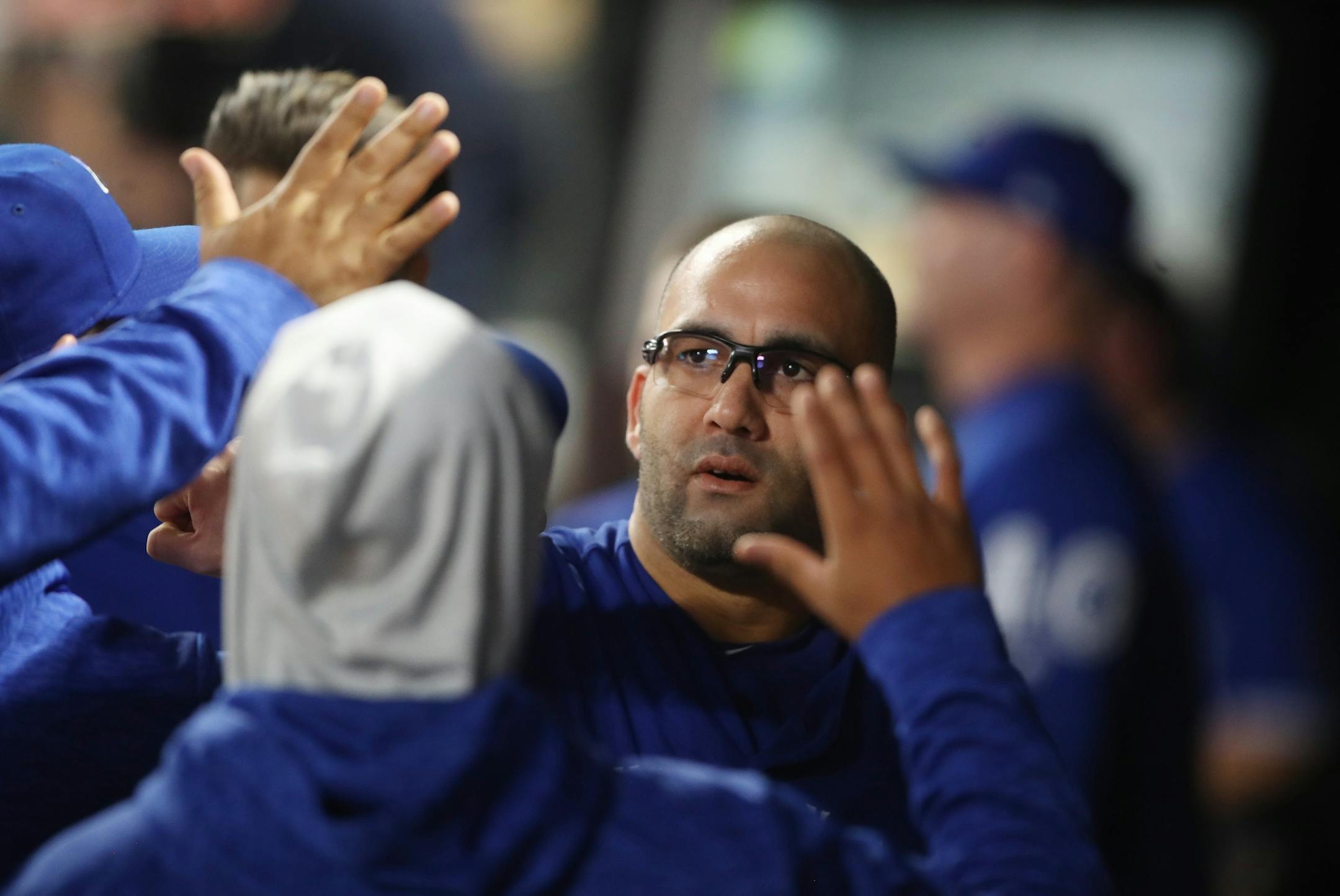 Blue Jays Kendrys Morales celebrated his solo home run in the fifth inning at Target Field Tuesday May 1, 2018.