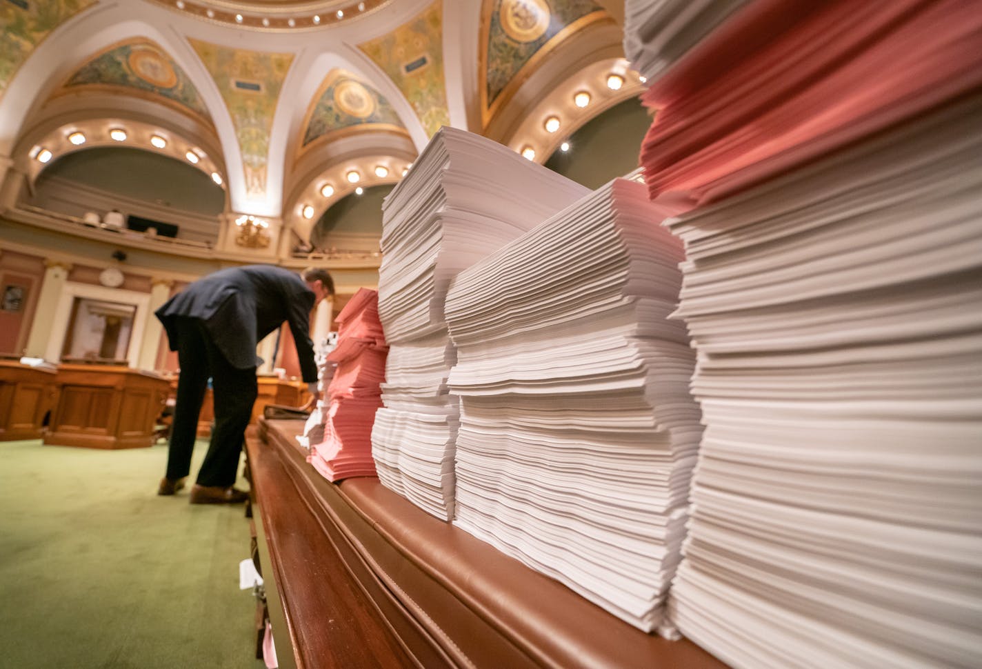 Over 50 amendments in the House Chamber for the upcoming debate on the Omnibus state government bill. ] GLEN STUBBE &#x2022; glen.stubbe@startribune.com Tuesday, April 30, 2019