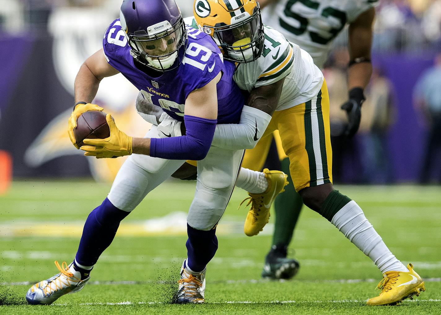 Minnesota Vikings Adam Thielen (19). ] CARLOS GONZALEZ &#xef; cgonzalez@startribune.com - October 15, 2017, Minneapolis, MN, NFL, US Bank Stadium, Minnesota Vikings vs. Green Bay Packers