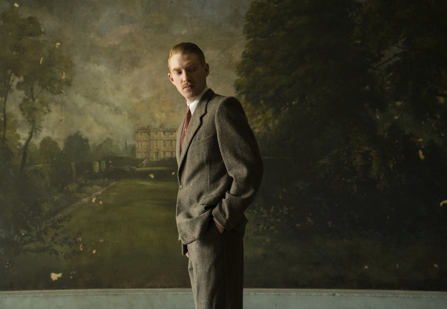 This image released by Focus Features shows Domhnall Gleeson in a scene from "The Little Stranger." (Nicola Dove/Focus Features via AP)