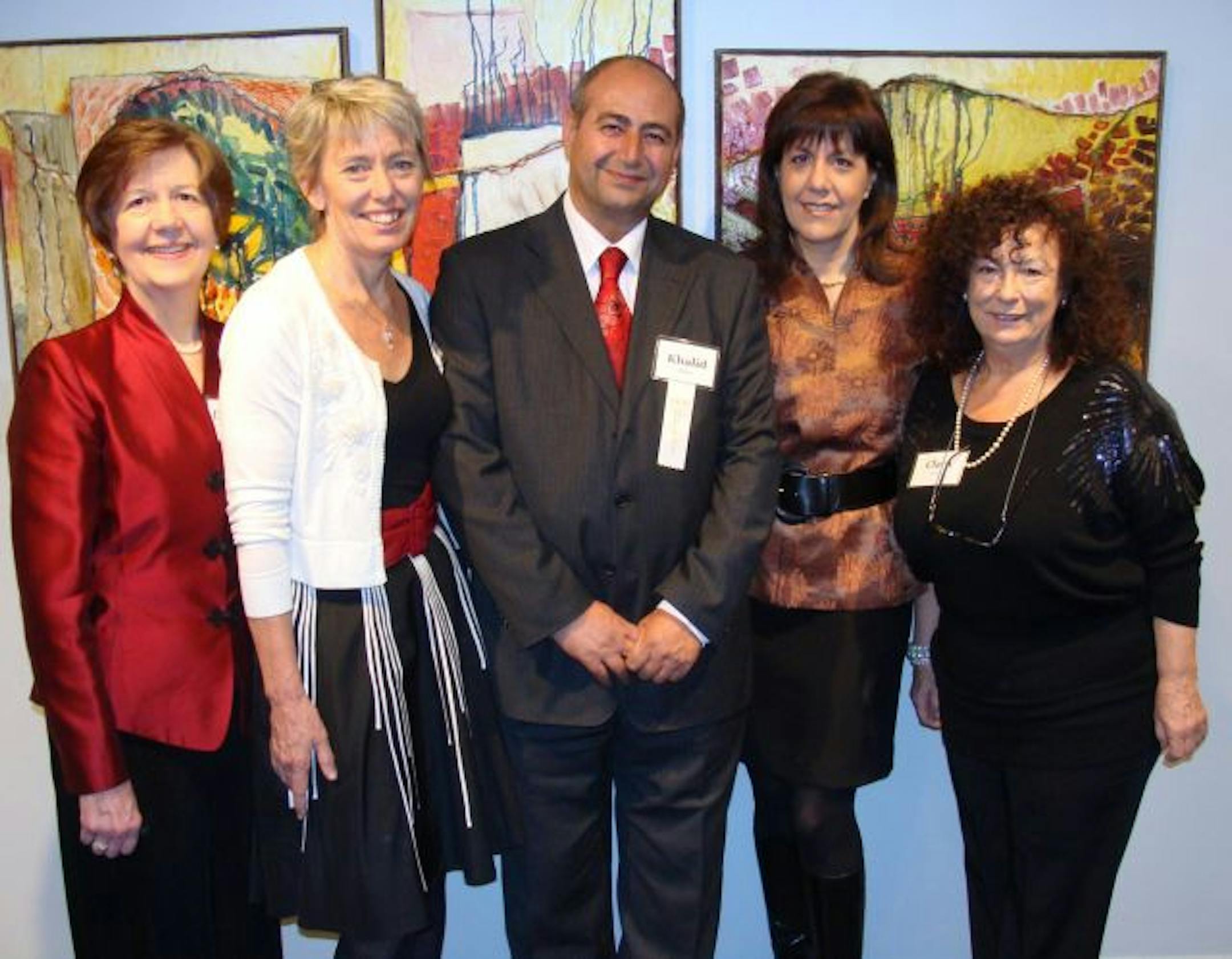 From left, Deborah Palmer, Kelly Povo, Jordan National Gallery of Fine Arts director Khalid Khreis, Anne Rosenberg and Clara Khries.