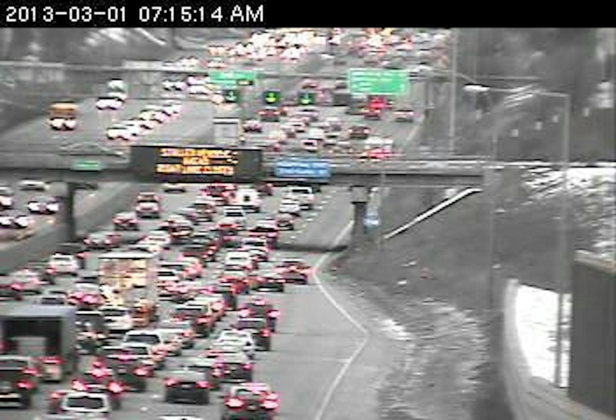 Traffic on northbound 35W at 46th Street in Minneapolis