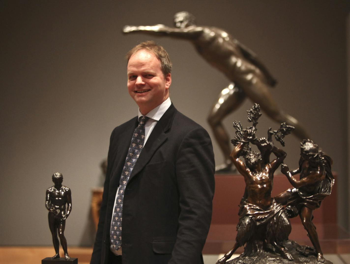 KYNDELL HARKNESS &#x201a;&#xc4;&#xa2; kyndell.harkness@startribune.com MINNEAPOLIS 03/29/11 Eike Schmidt, sculpture curator, has organized a really impressive show of late Renaissance and baroque (1600 - 1800) bronze sculptures from a snazzy NY collection. IN THIS PHOTO ] Eike Schmidt, sculpture curator at the Minneapolis Institute of Art, has organized the exhibit "Beauty and Power: Renaissance and Baroque Bronzes from the Peter Marino Collection".