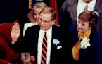 January 6, 1991 Minnesotas 37th Governor was sworn in at the Rotunda of the Capitol Bldg. Monday at noon, his family joined him on the stage the small