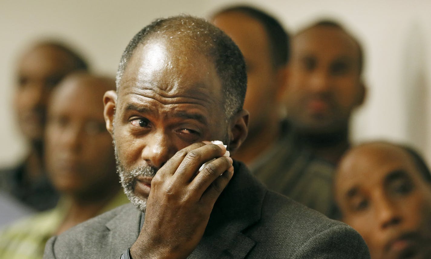 Tsegay Malake wiped a tear from his eyes as he cried about his son during a press conference on Wednesday. Family members of Hagos Tsegay Melake and community members gathered at the Ramsey county Sheriff's office to appeal to the public for help in finding out who killed him Wednesday September 25, 2013 Arden Hills , MN.] JERRY HOLT &#x201a;&#xc4;&#xa2; jerry.holt@startribune.com