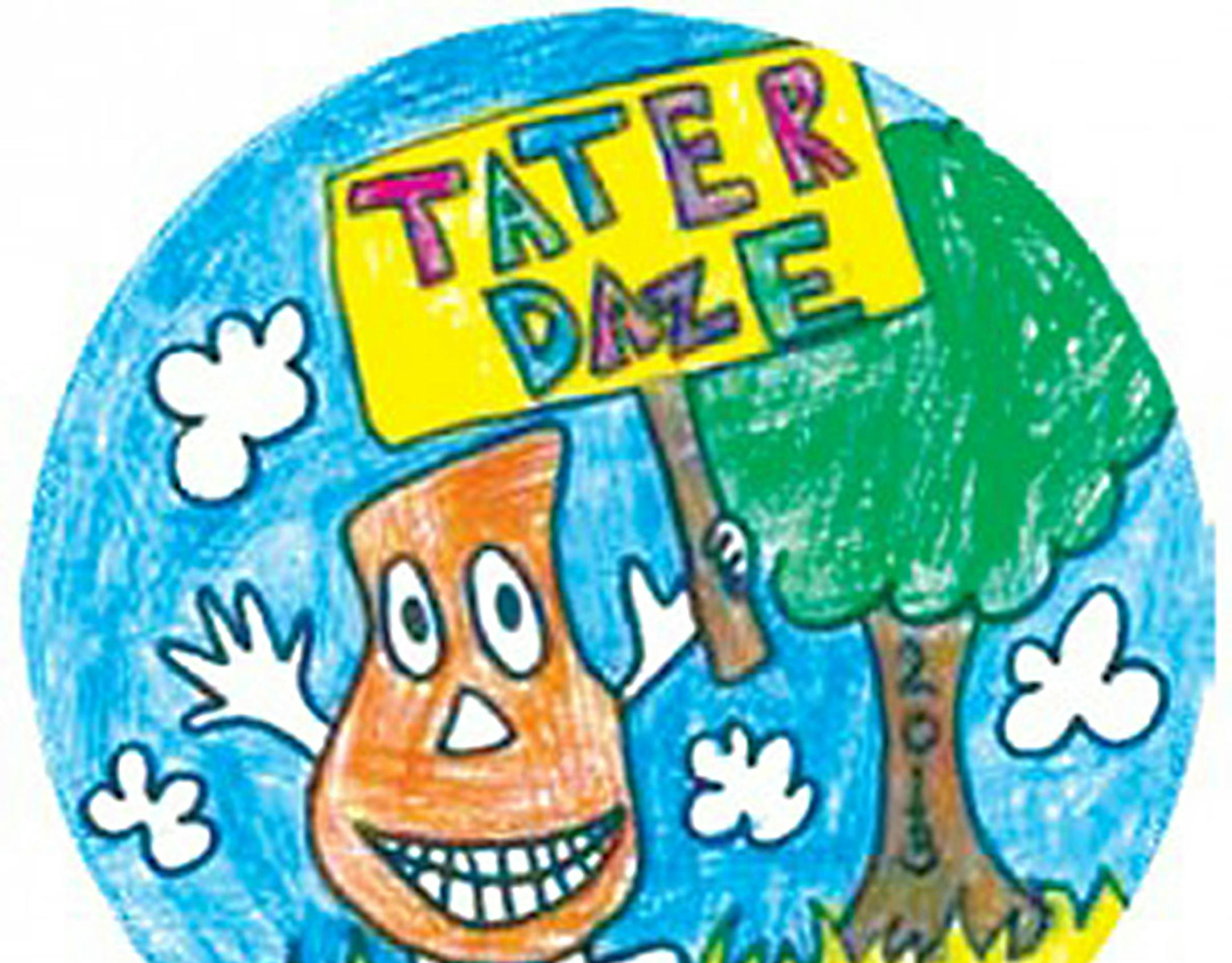 The 2013 Tater Daze button. Drawing by Josephine Conn, then aged 7.