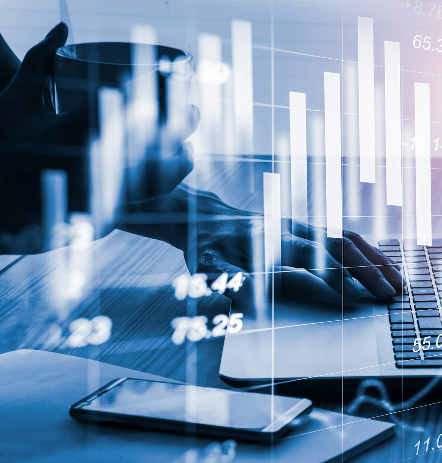 Stock market or forex trading graph and candlestick chart suitable for financial investment concept. Economy trends background for business idea and all art work design. Abstract finance background.