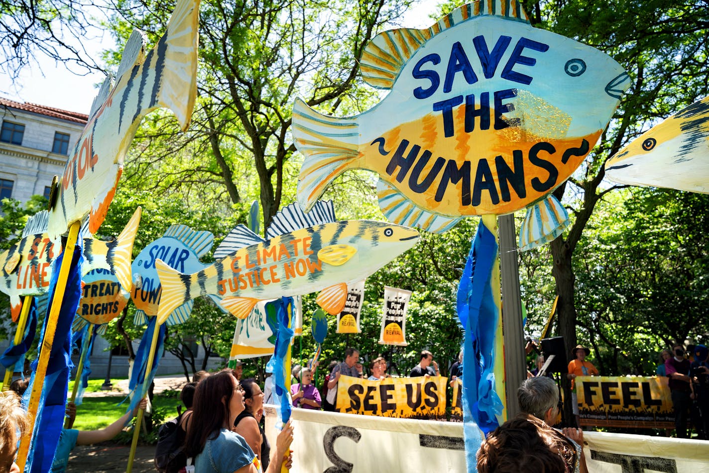 Over a hundred people attended a rally in Leif Erickson Park across from the State Capitol to call for a halt in the construction of Enbridge's Line Three that would go through tribal lands. ] GLEN STUBBE &#xef; glen.stubbe@startribune.com Monday, June 4, 2018 More than 500 religious leaders have signed a petition against Enbridge's proposed new oil pipeline, with several planning to deliver letters Monday to Gov. Mark Dayton and Minnesota utility regulators.
The letter, signed by regional Prote