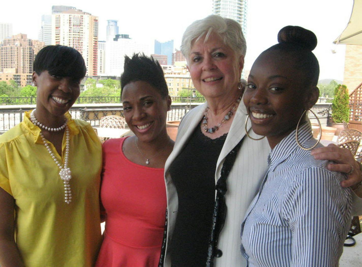 Left-to-right: Neda Kellogg, executive director of Project DIVA; DIVA consultant and mentor Keeya Allen; Pamela Lehan, chief operating officer of The Woman&#x2019;s Club of Minneapolis; DIVA graduate Jasmine Clark
&#xa0;