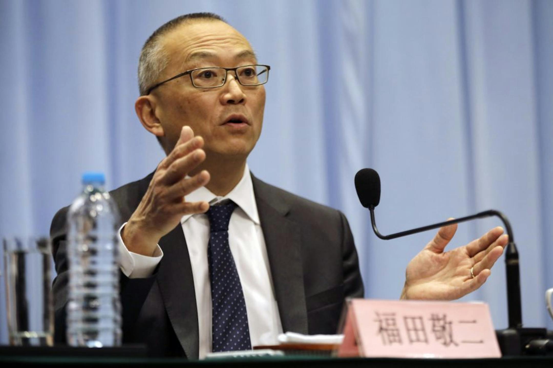 Keiji Fukuda, Assistant Director-General for Health Security and Environment of World Health Organization (WHO) answers a question during the press conference in Shanghai, China Monday, April 22, 2013. There's no evidence a new bird flu strain is spreading easily among people in China even though there may be sporadic cases of the virus spreading to people who have close contacts with patients, the World Health Organization said Friday. Fifteen global and Chinese health experts are on a mission