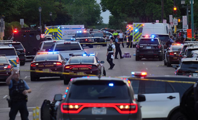 The scene of the shooting Thursday in Minneapolis.