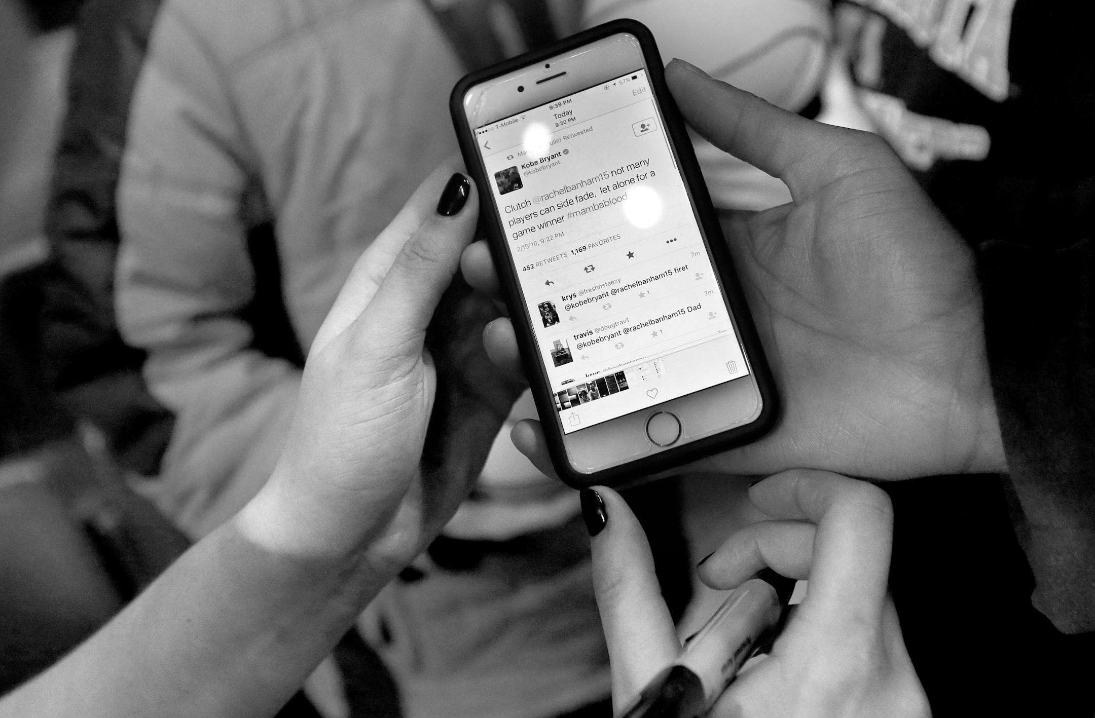 A teammate showed Rachel Banham a tweet directed to her by Los Angeles Lakers star Kobe Bryant after Banham scored 35-points including a buzzer beating game winning three pointer against Iowa. The tweet from @KobeBryant read "Clutch @RachelBanham15 not many players can side fade, let alone for a game winner #mambablood"