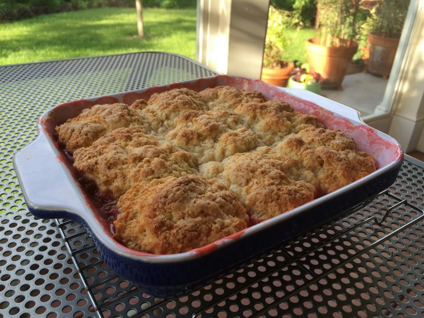 Strawberry rhubarb cobbler Rick Nelson