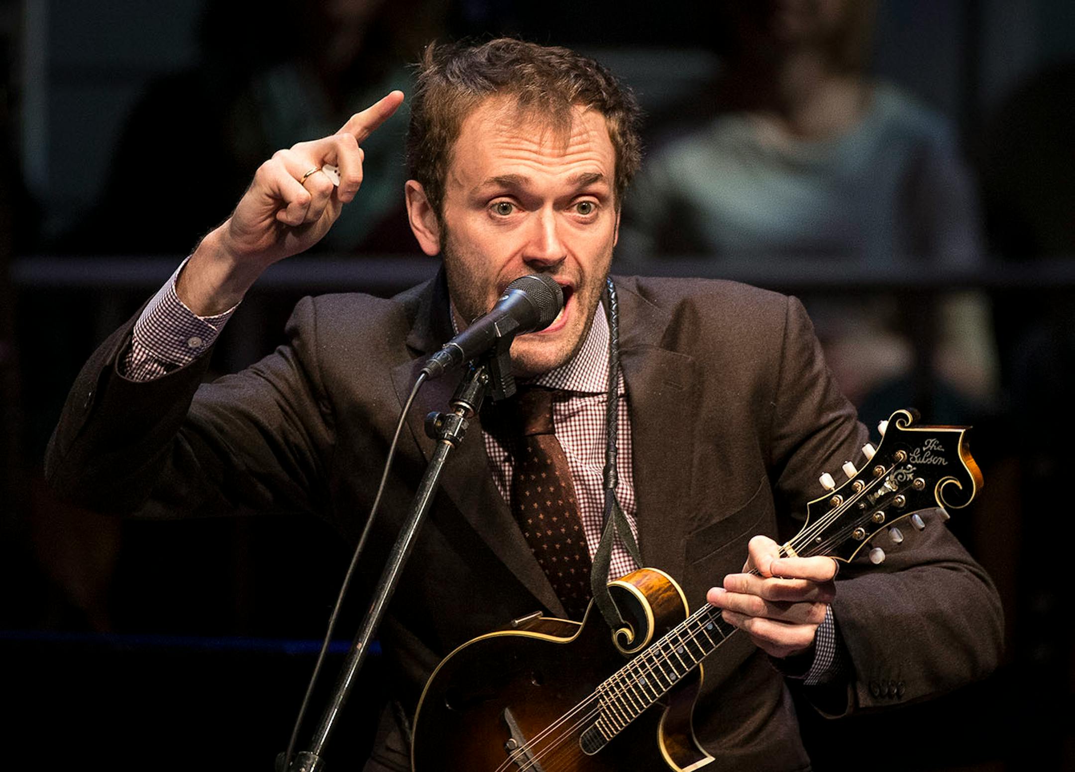 New "A Prairie Home Companion" host Chris Thile performed a during a show at the Fitzgerald Theater.