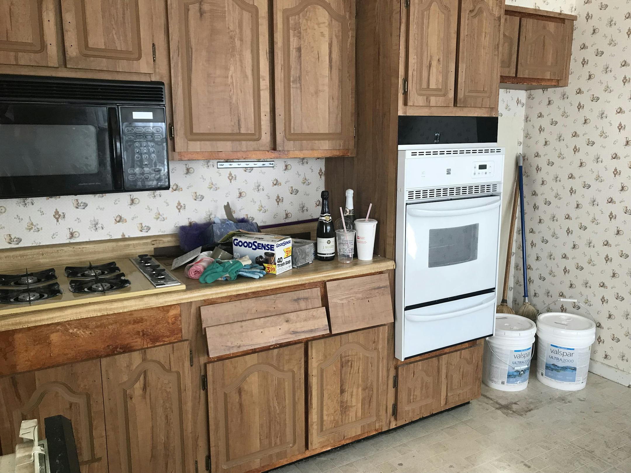The same kitchen — before a little paint.