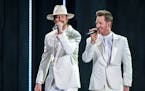 Brian Kelley, left, and Tyler Hubbard of Florida Georgia Line perform "Meant to Be" at the 52nd annual CMA Awards in Nashville on Nov. 14, 2018.