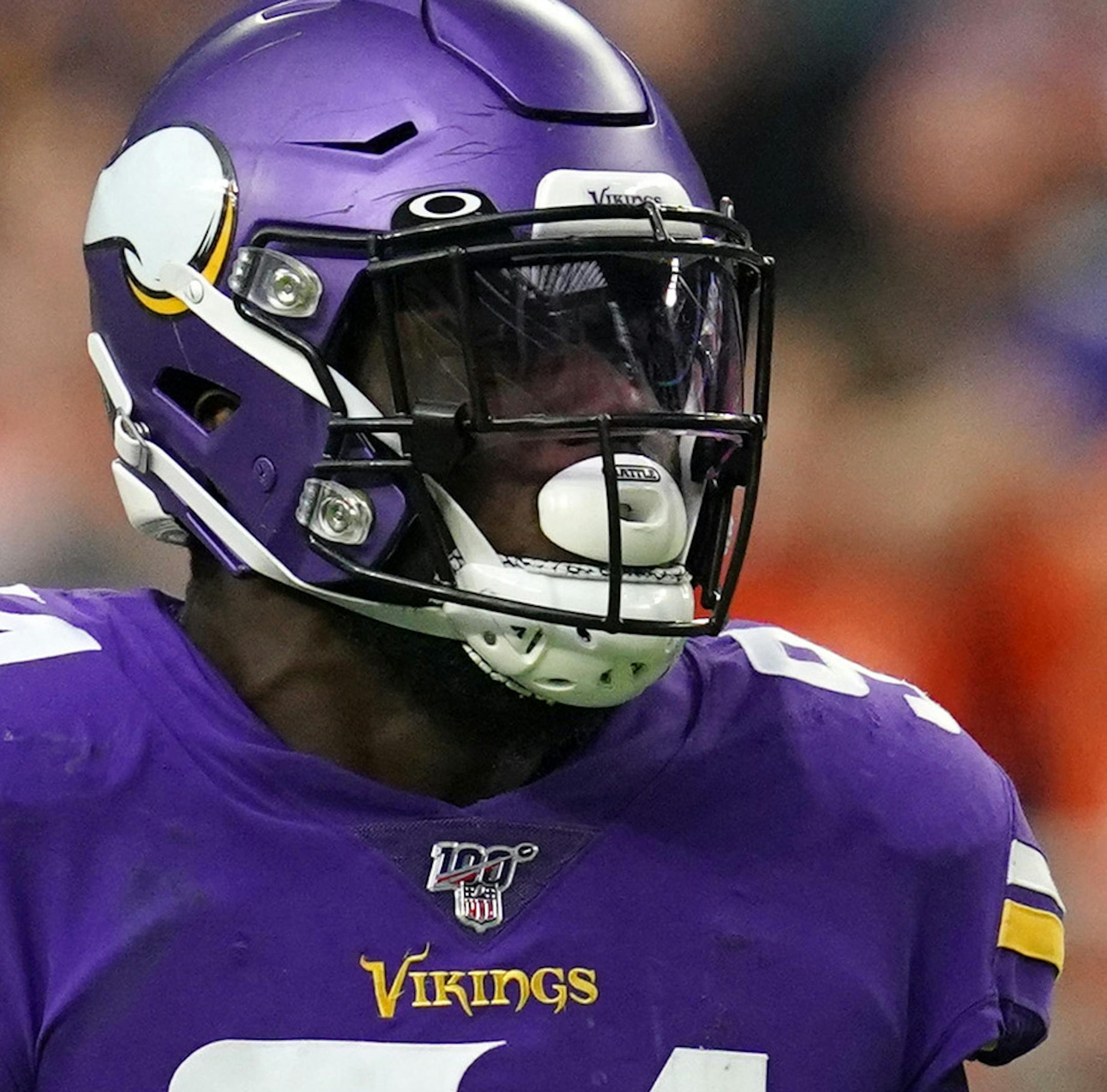 Minnesota Vikings defensive tackle Jaleel Johnson (94) celebrated after tackling Denver Broncos running back Phillip Lindsay (30) in the first quarter. ] ANTHONY SOUFFLE • anthony.souffle@startribune.com The Minnesota Vikings played the Denver Broncos in an NFL game Sunday, Nov. 17, 2019 at U.S. Bank Stadium in Minneapolis.