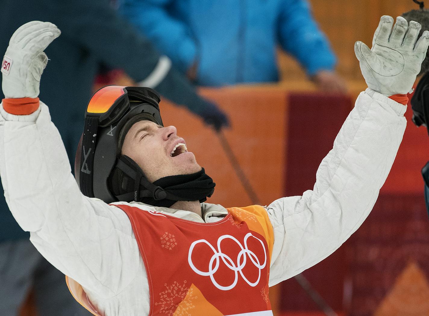 Shaun White reacted winning the gold medal. Shaun White continued Team USA's dominance in snowboarding events at the Olympic Winter Games PyeongChang 2018 by claiming the gold medal in men's snowboard halfpipe Wednesday morning at Phoenix Snow Park. It is the 100th gold medal won by Team USA in Olympic Winter Games history. The leader after first runs with a score of 94.25, White was displaced by Japan's Ayumu Hirano, who upped the ante with a second run of 95.25. That set up the drama of White'