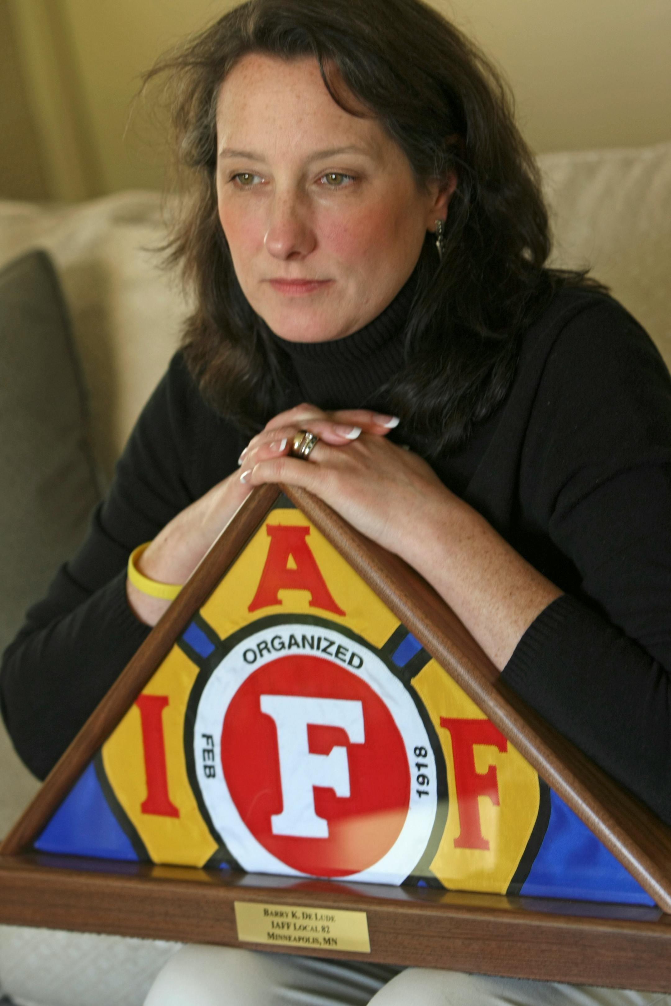 Linda DeLude's husband, Barry, a healthy 44-year-old firefighter, died of flu complications.