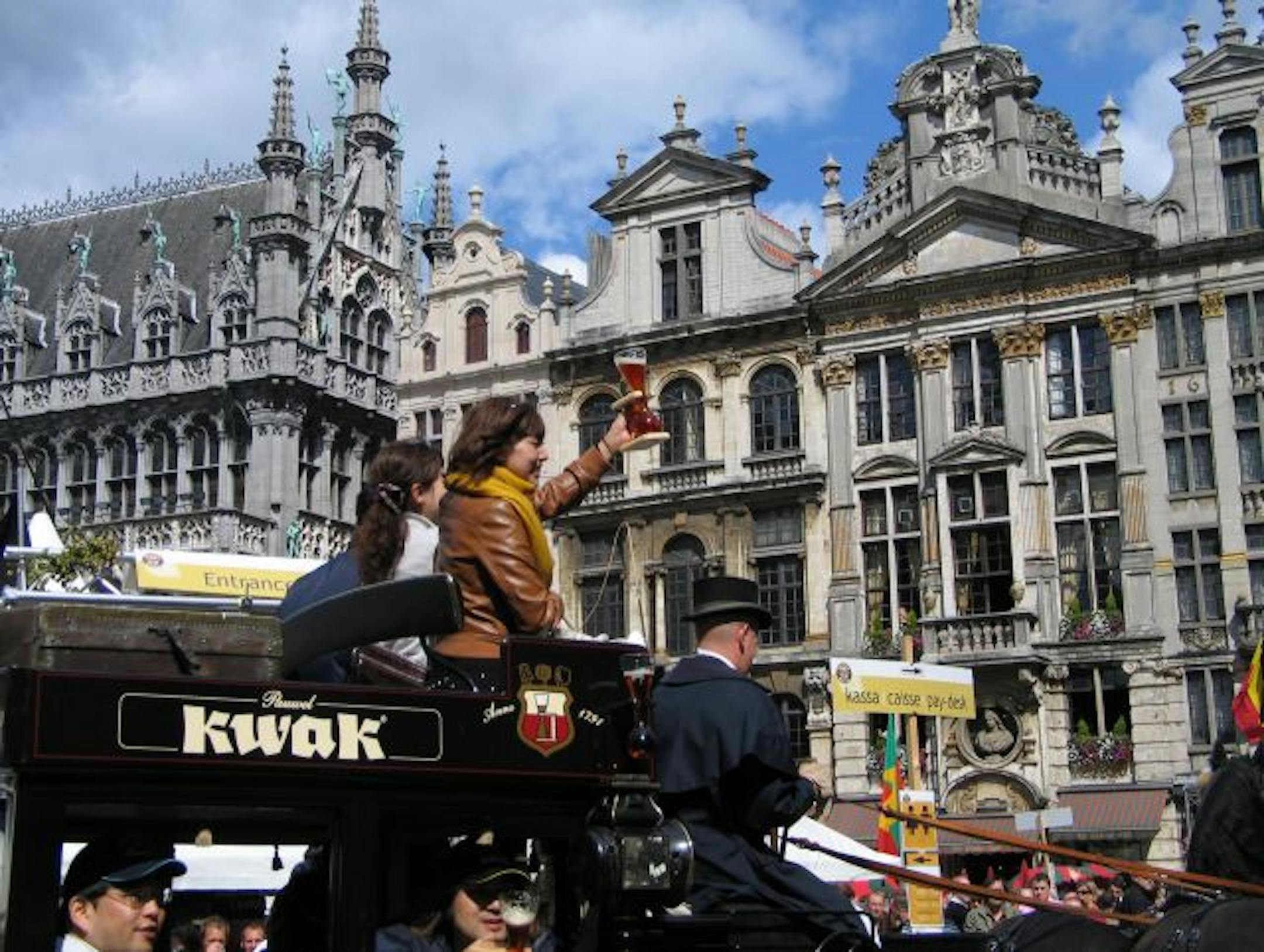 Grand Palace Square in Brussels, Belgium is bustling with beer drinkers during the annual Beer Weekend.
