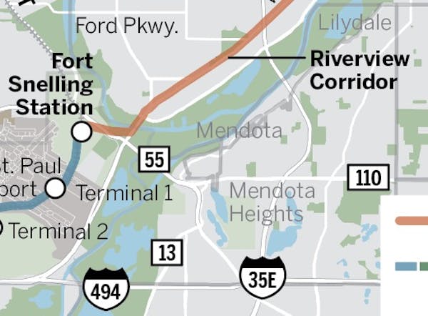 Map of proposed Riverview Corridor
