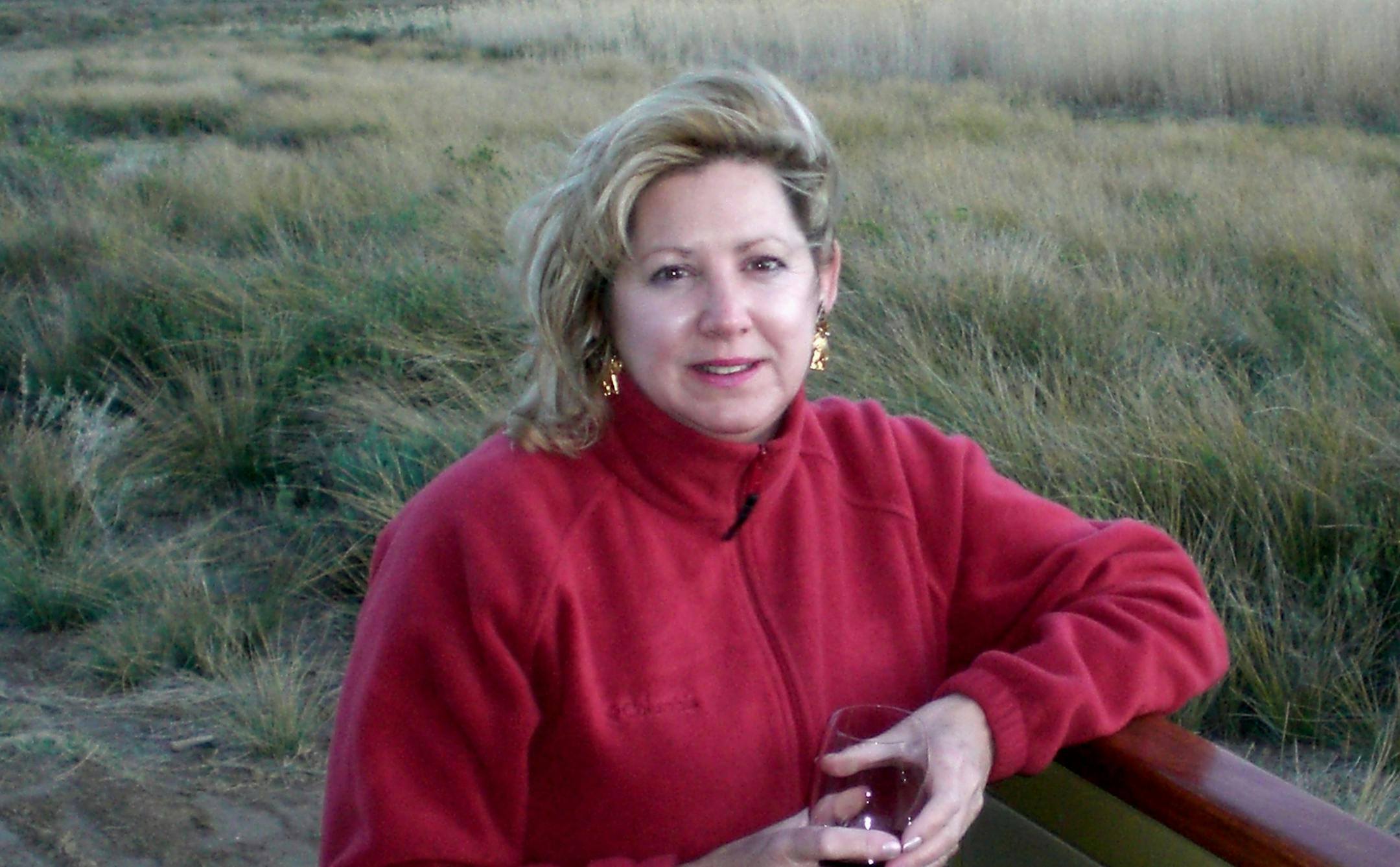 Mary Ann Anderson, who has traveled solo to Africa, Asia, and Europe, at Sanbona Wildlife Reserve in South Africa. (Courtesy of Mary Ann Anderson/TNS)