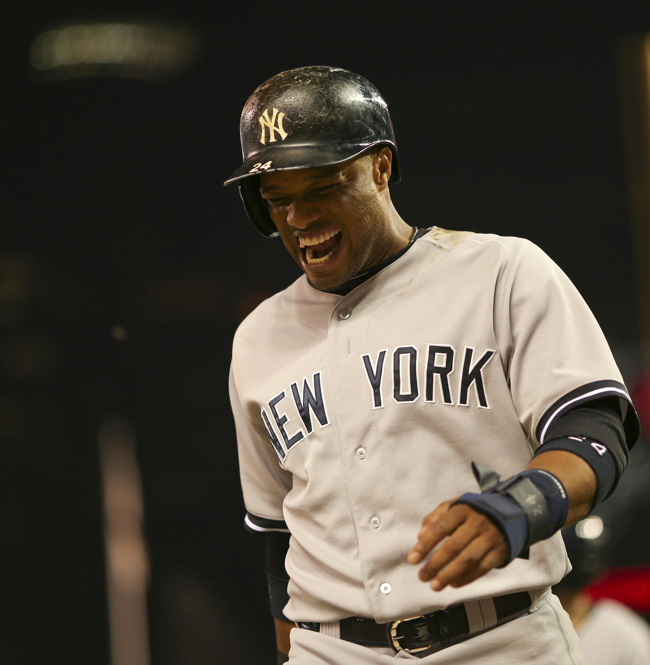 The Minnesota Twins lost the opening game of their series with the New York Yankees 10-4 Monday night, July 1, 2013 at Target Field in Minneapolis. The Yankees' Robinson Cano smiled after scoring in the ninth inning, his fourth time of the night. ] JEFF WHEELER ‚Ä¢ jeff.wheeler@startribune.com