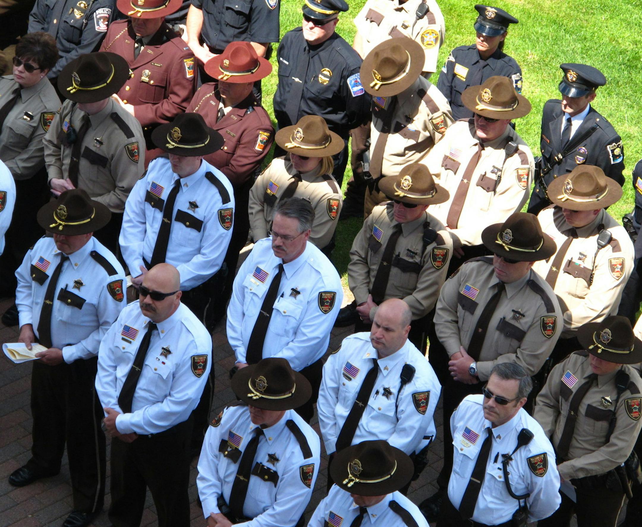 Sheriff deputies, corrections officers, state troopers and city police stood in ranks in observance of fallen law enforcement officers everywhere.