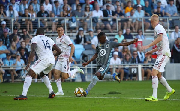 Loons forward Darwin Quintero lined up his shot for what proved to be the game-winning goal in the second half against Real Salt Lake.