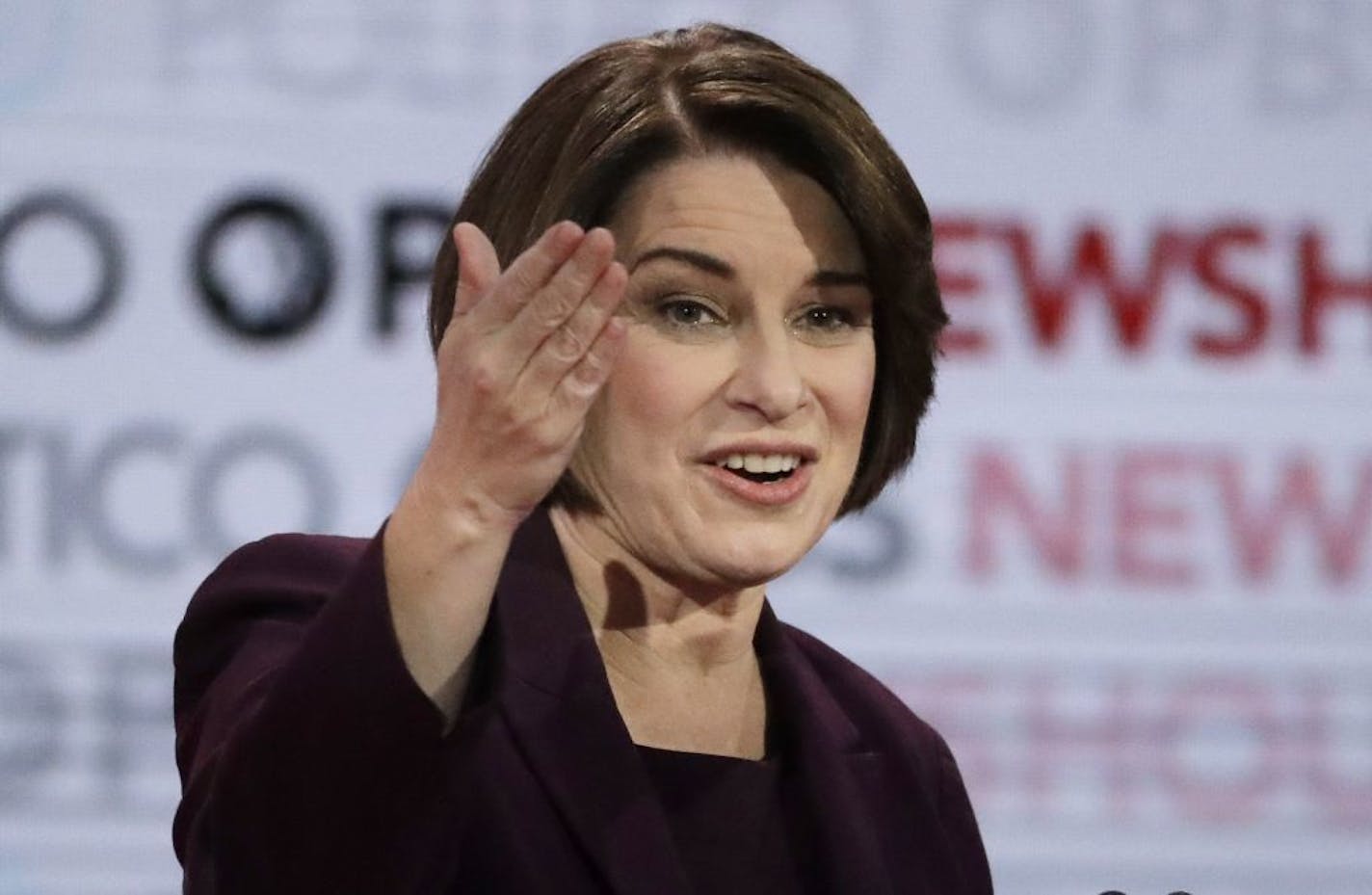 Democratic presidential candidate Sen. Amy Klobuchar, D-Minn., speaks during a Democratic presidential primary debate Thursday, Dec. 19, 2019, in Los Angeles.