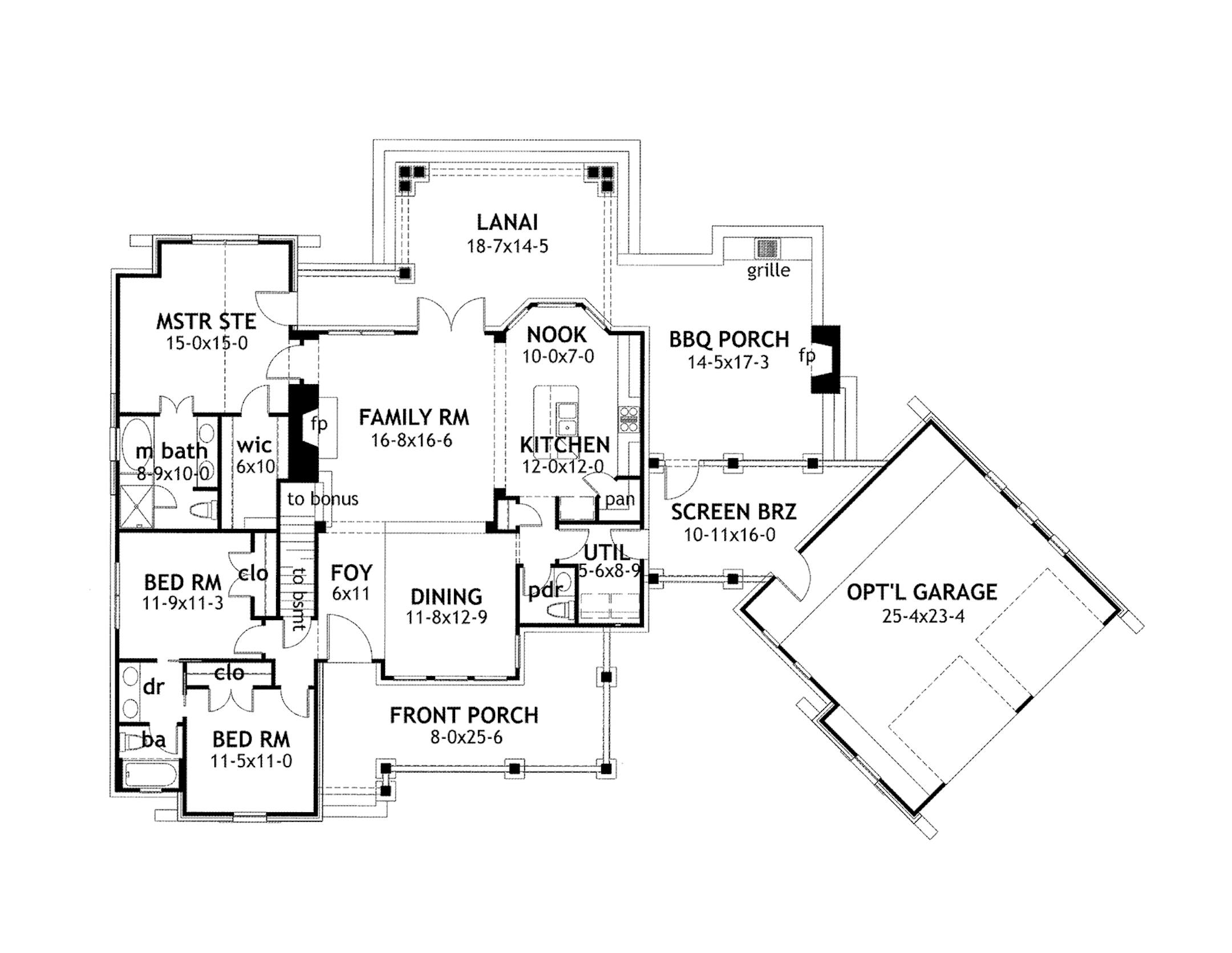 European home plan is rugged, yet elegant. (plan020517)