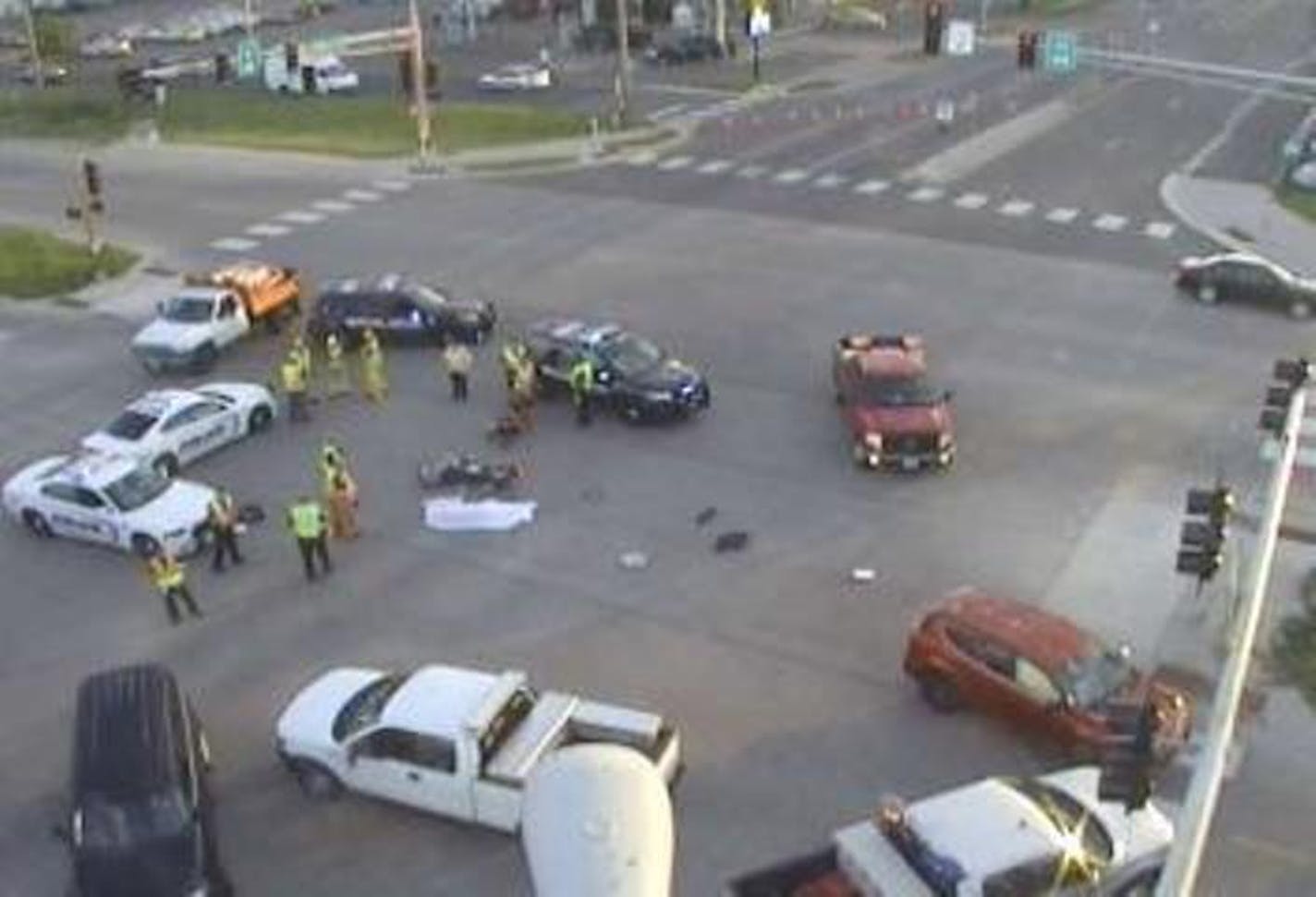 A motorcyclist was killed in a collision Tuesday in Spring Lake Park.