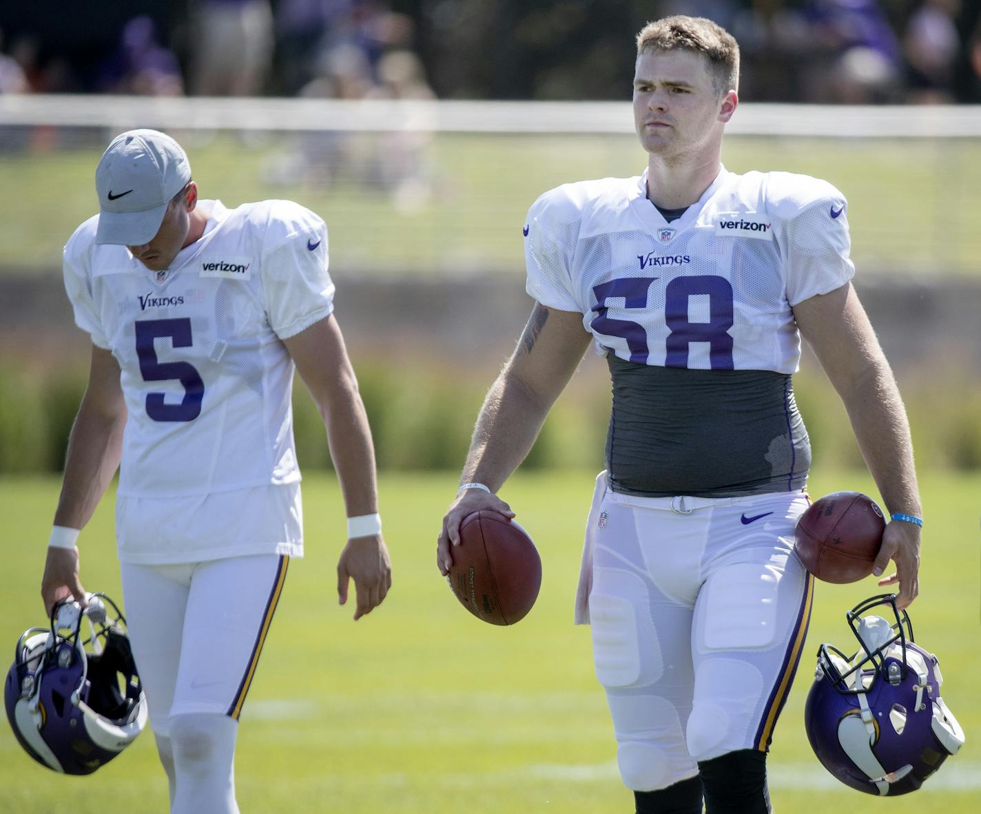 Minnesota Vikings long snapper Austin Cutting (58). ] CARLOS GONZALEZ • cgonzalez@startribune.com – Eagan, MN – August 1, 2019, TCO Performance Center, NFL, Minnesota Vikings Training Camp,