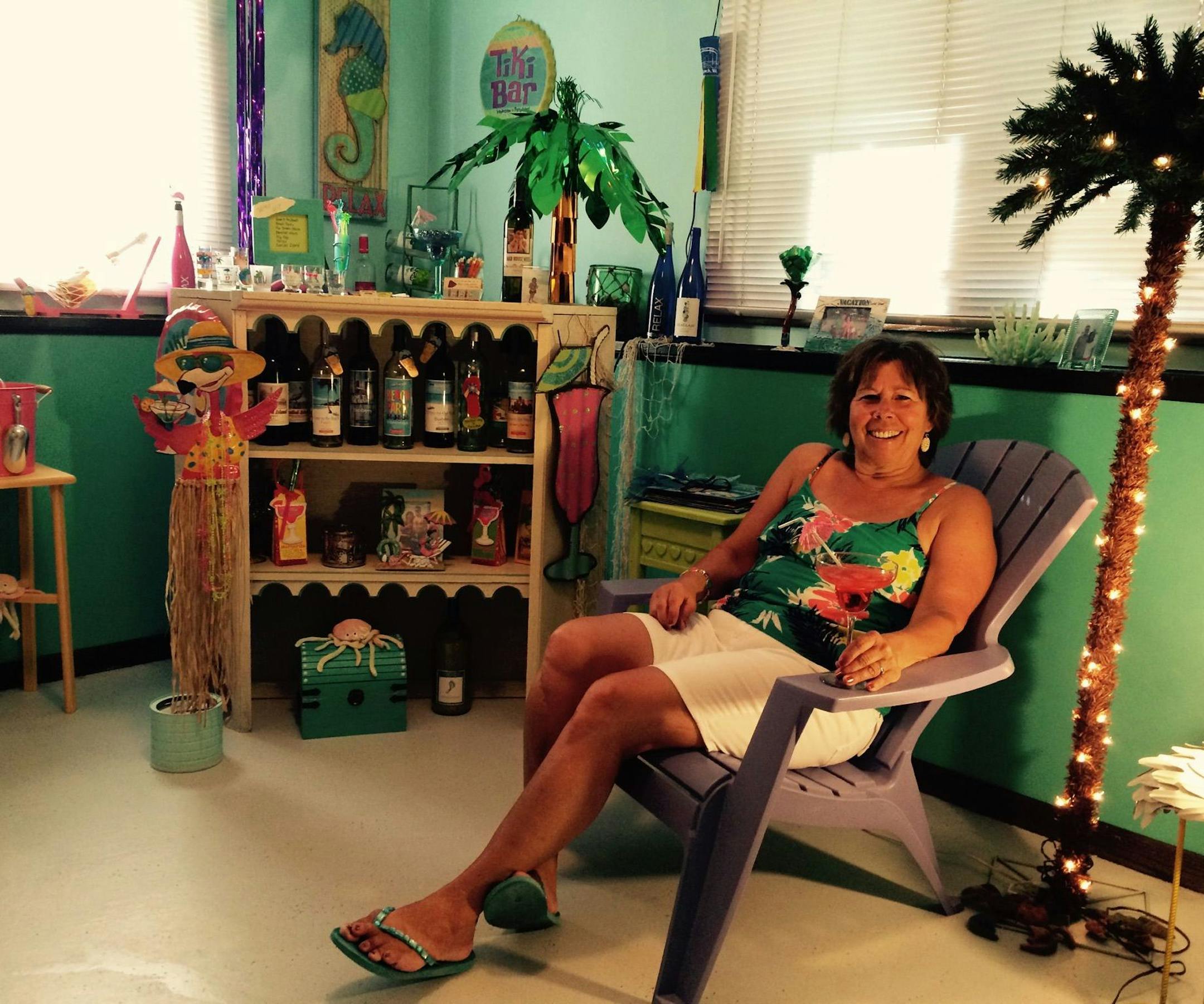 Sue Nelson’s “beach room” is her winter getaway at home.