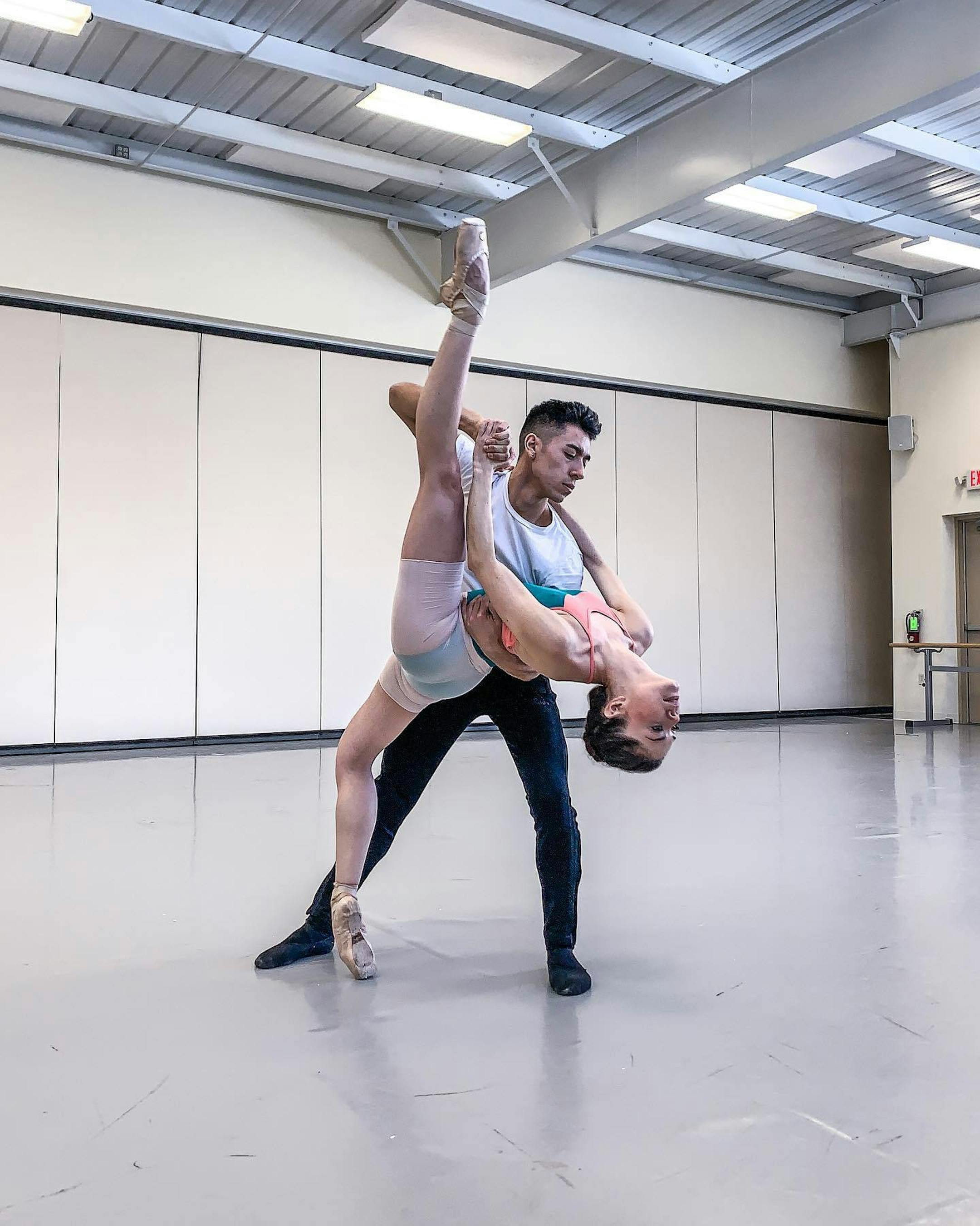 Antonio Lopez and Lauren Ganther rehearse for "Pink Floyd's The Wall! A Rock Ballet."