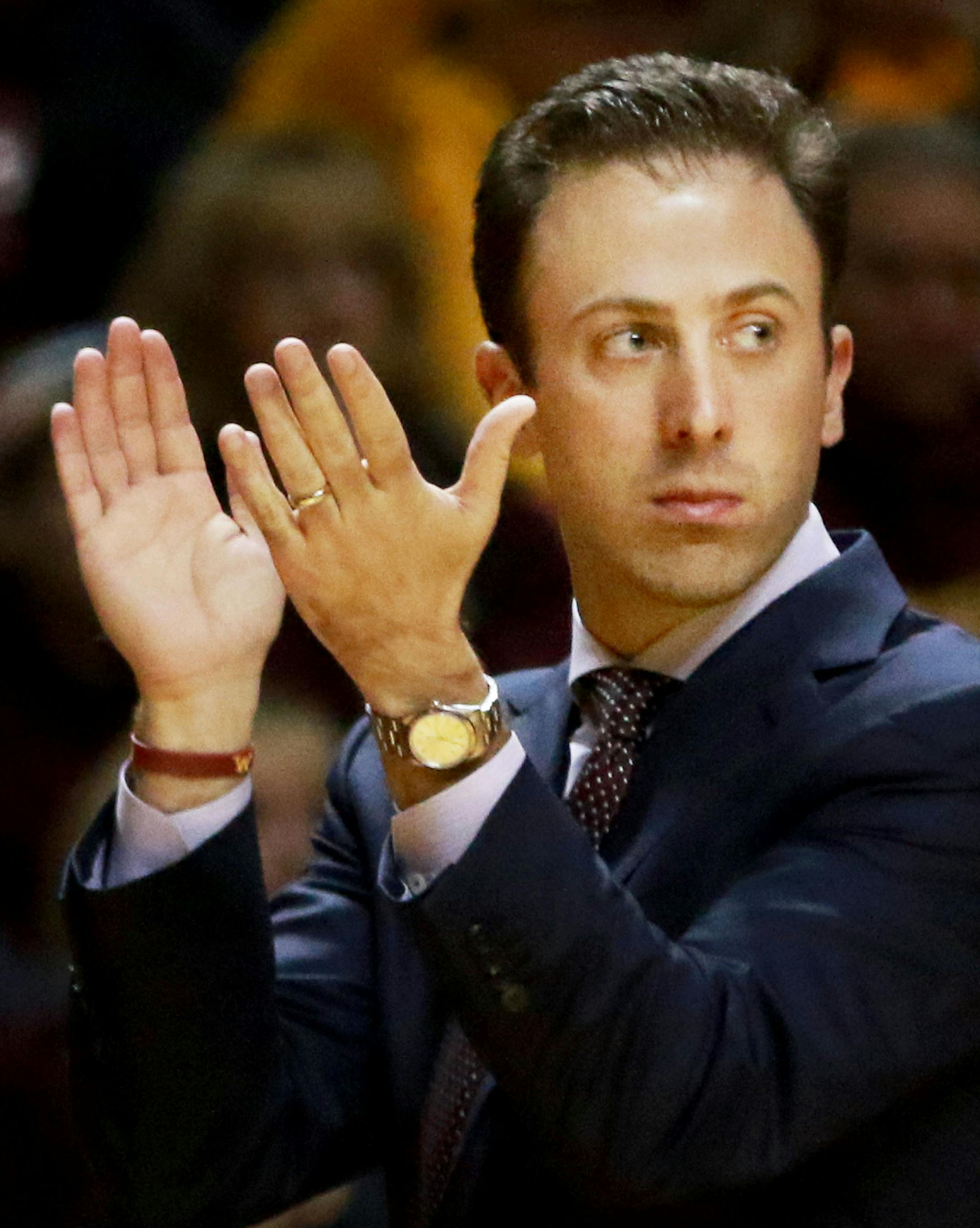 University of Minnesota head coach Richard Pitino had a lot to like during the second half of the Gopher's 81-71 win over Penn State Saturday, Feb. 25, 2017, at Williams Arena in Minneapolis, MN.] DAVID JOLES ï david.joles@startribune.com Gophers vs. Penn State, men's basketball