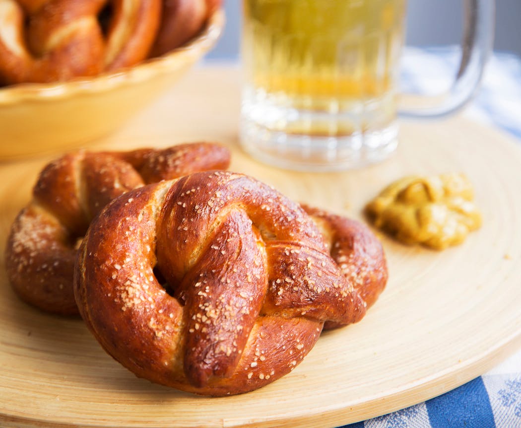 Making soft pretzels is a good kid-friendly, too.