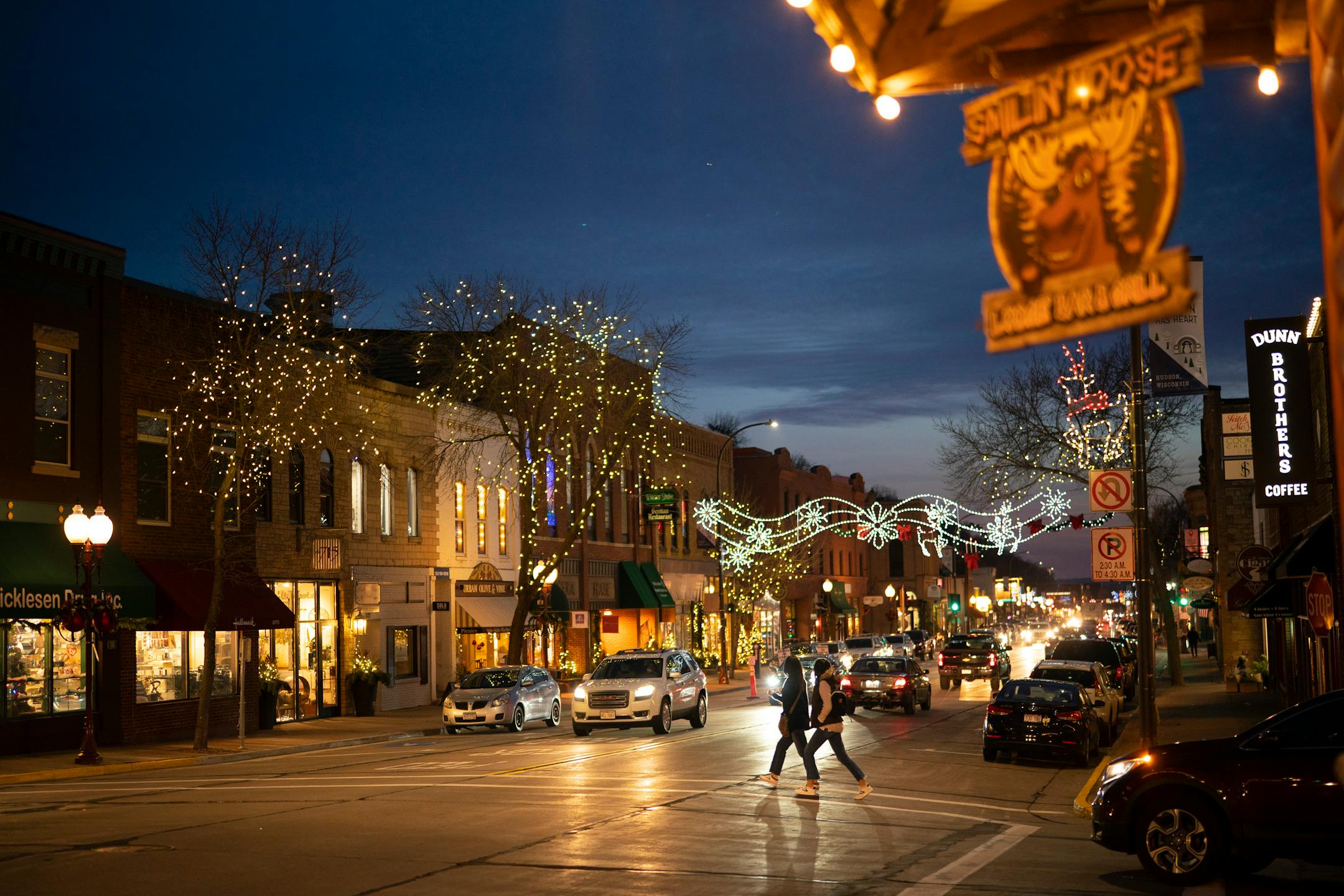 Outside the Smilin' Moose Lodge Bar &amp; Grill, where a fatal stabbing took place over the weekend.