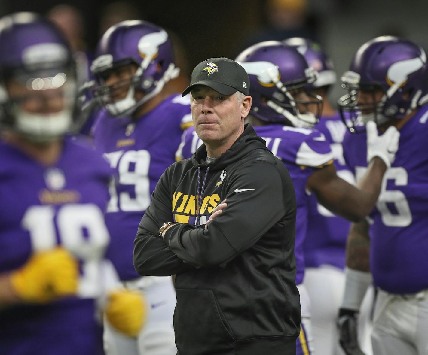 Vikings Offensive Coordinator Pat Shumur. ] Minnesota Vikings -vs- Cincinnati Bengals, U.S. Bank Stadium.
BRIAN PETERSON &#xef; brian.peterson@startribune.com
Minneapolis, MN 12/17/2017