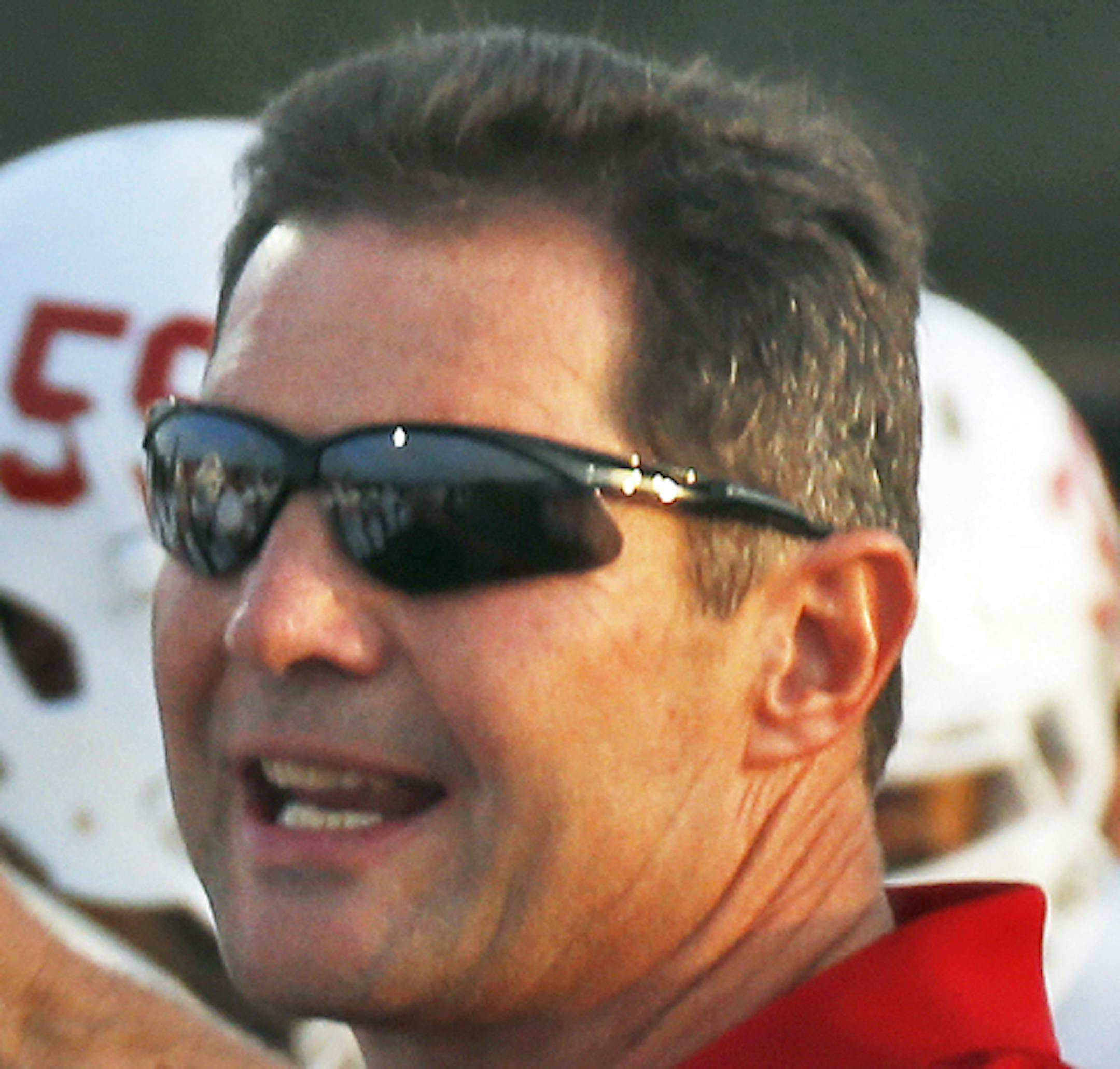 St. John's vs. UW River Falls football - first game under new St. John's head coach Gary Fasching. Fasching directed his team on the sideline. (MARLIN LEVISON/STARTRIBUNE(mlevison@startribune.com)