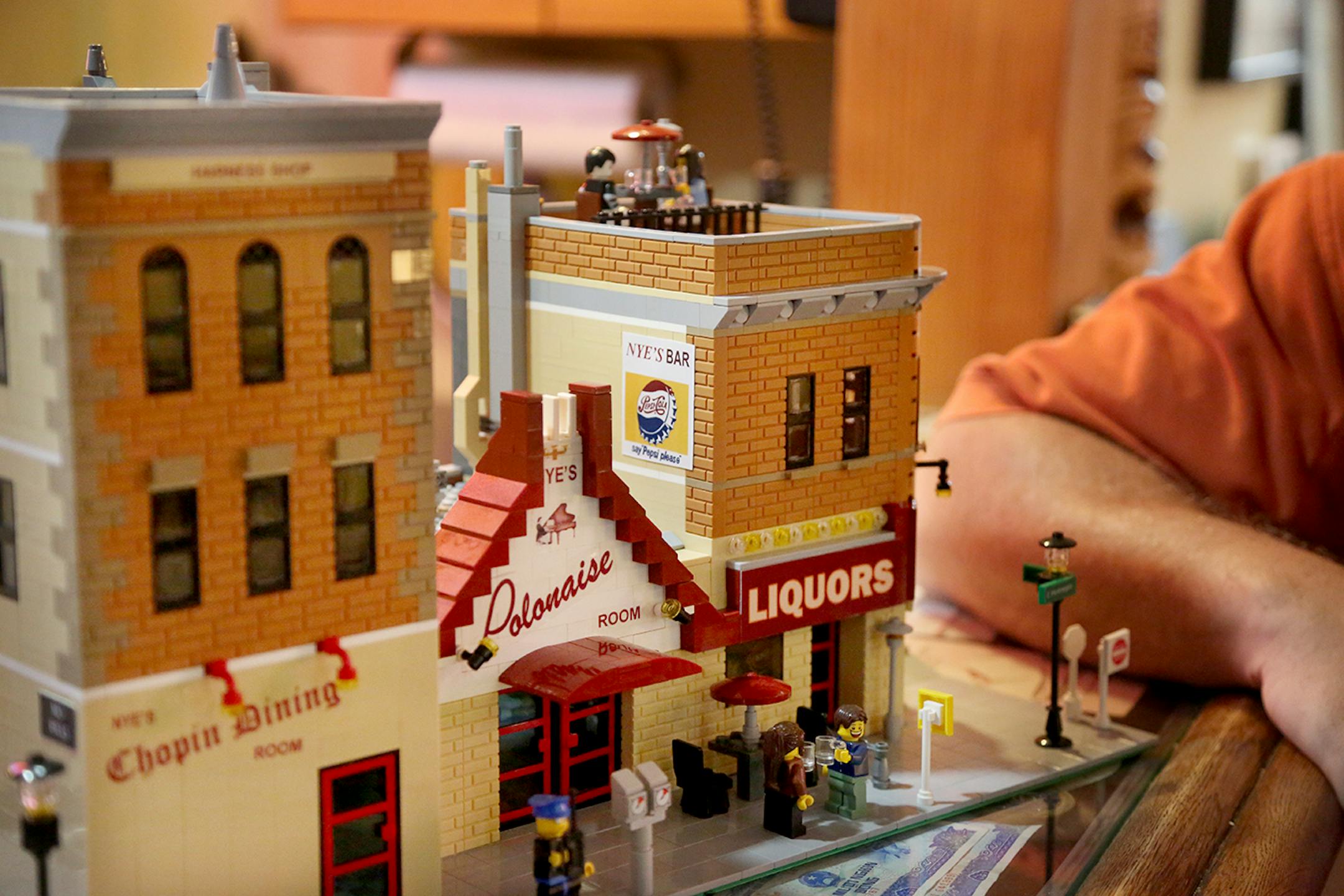 The same week Nye's was demolished, Esler began to rebuild it with Legos.