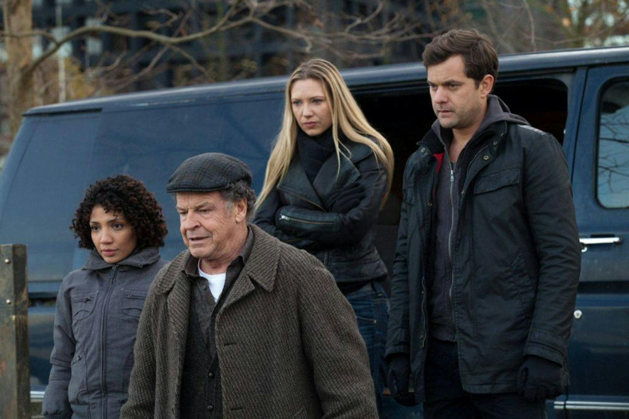 From left: Jasika Nicole, John Noble, Anna Torv and Josh Jackson in the series finale of "Fringe."
