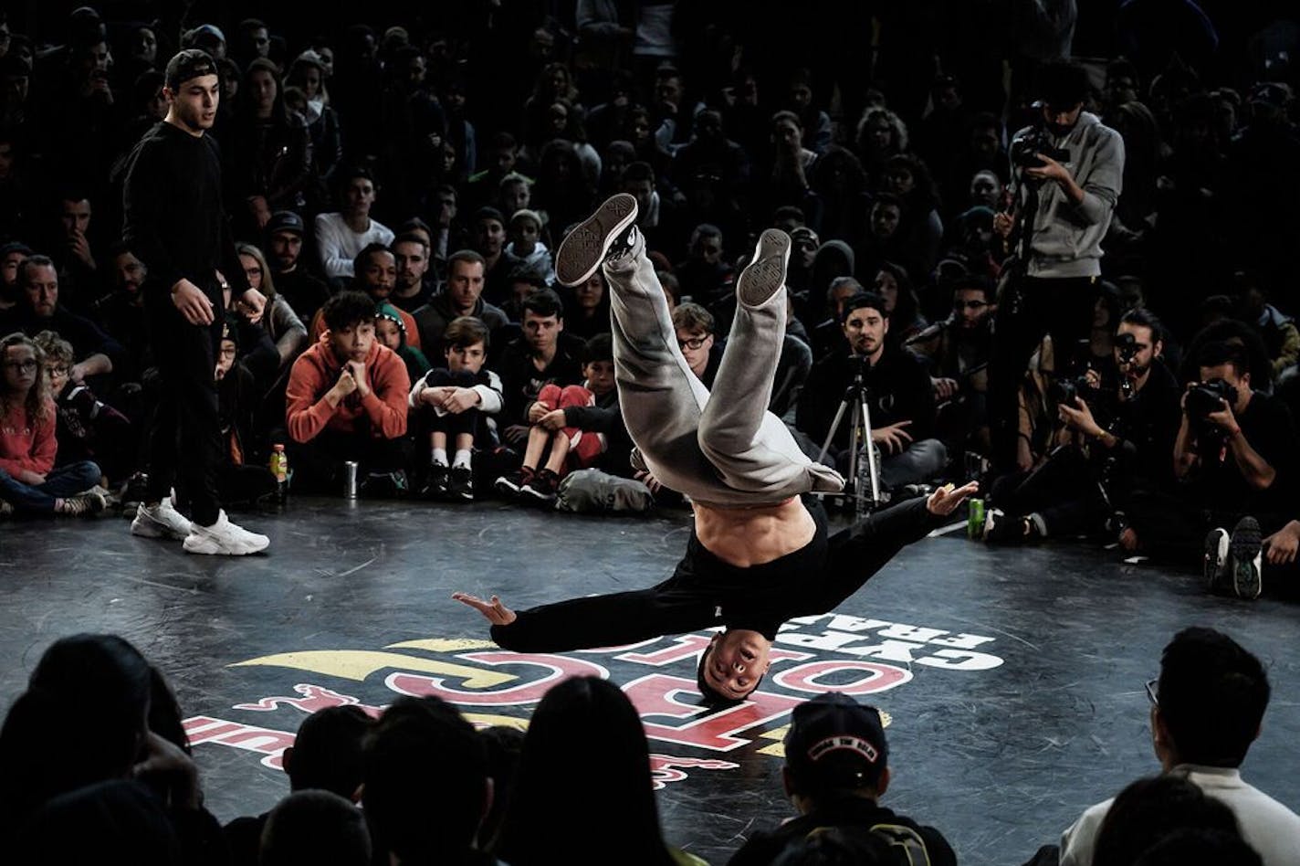 A breakdance competitor performs during the French final of the Red Bull BC One Cypher competition on March 18, 2019 in Lyon, France. "Breaking" dancers will compete in the 2024 Paris Olympic Games.